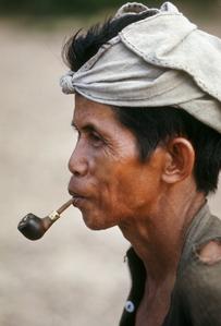 Man smoking a pipe