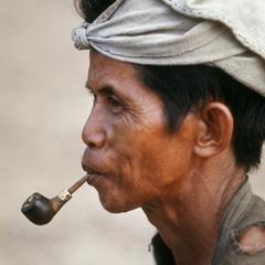 Man smoking a pipe