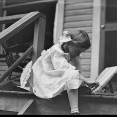 Helen Louise Allen weaving as a girl