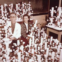 Laurens Anderson and student with sugar models