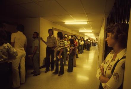 Queued up to register, fall 1975