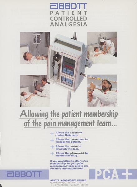 Patient Controlled Analgesia advertisement