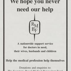 Royal Medical Benevolent Fund advertisement