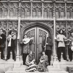 The Renaissance Ensemble band with their instruments