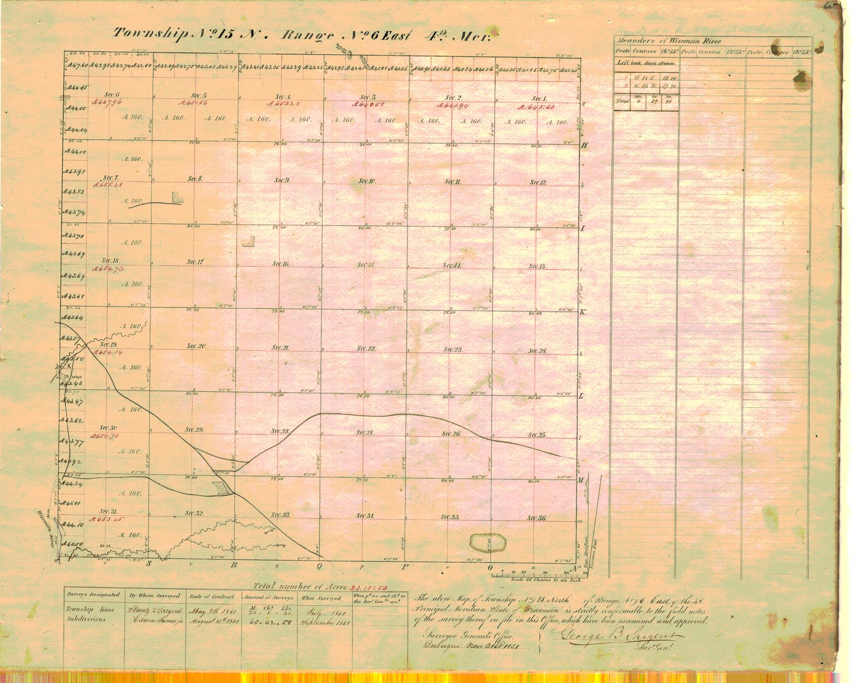 [Public Land Survey System map: Wisconsin Township 15 North, Range 06 East]