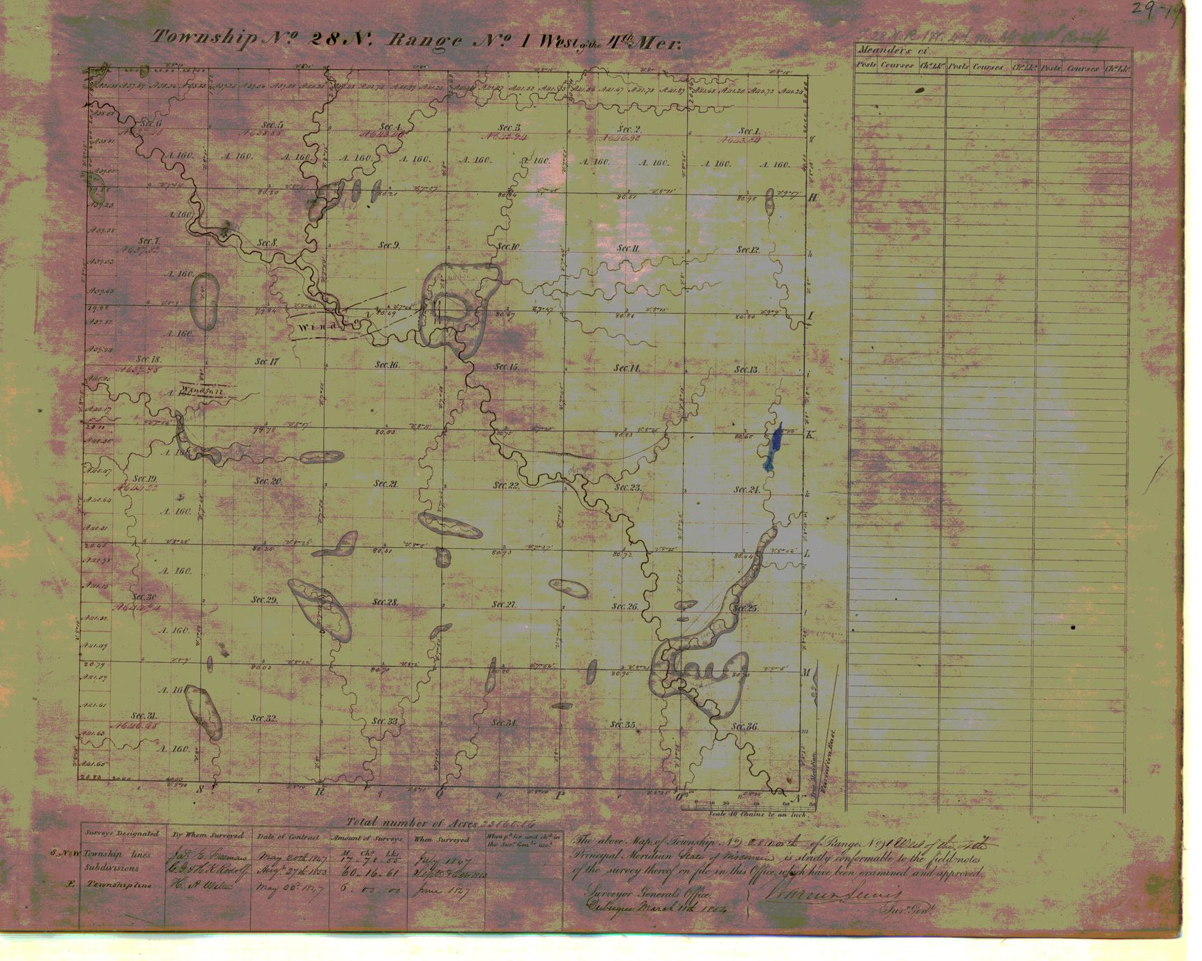[Public Land Survey System map: Wisconsin Township 28 North, Range 01 West]