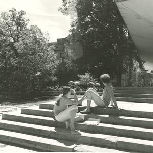 Students on Theater steps