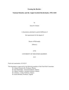 Erasing the Border: National Identity and the Anglo-Scottish Borderlands, 1552-1660
