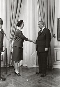Helen Bunge with President Johnson