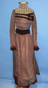 Two piece plum silk faille dress