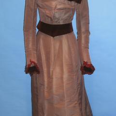 Two piece plum silk faille dress