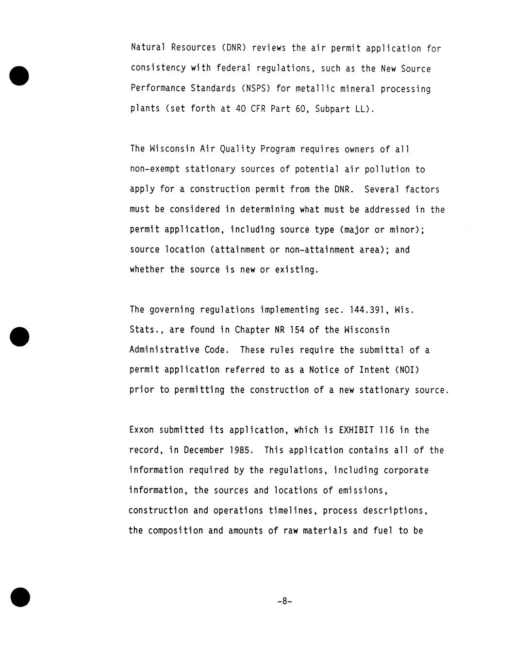 Crandon Project : Direct testimony of Exxon witnesses before the State ...