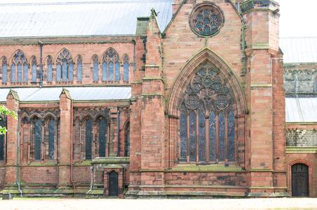 Carlisle Cathedral exterior north transept and north side of chancel