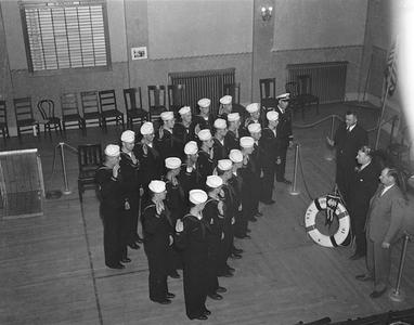Sea Scouts taking oath