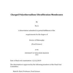 Charged Polyethersulfone Ultrafiltration Membranes 