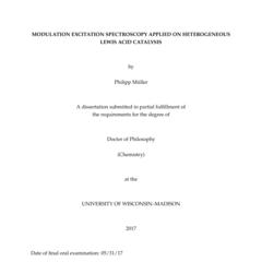 Modulation Excitation Spectroscopy Applied on Heterogeneous Lewis Acid Catalysis