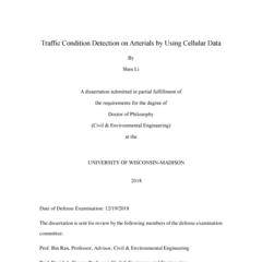 Traffic Condition Detection on Arterials by Using Cellular Data