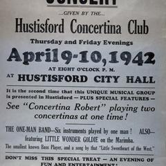 Hustisford Concertina Club concert poster