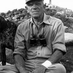 Aldo Leopold with binoculars