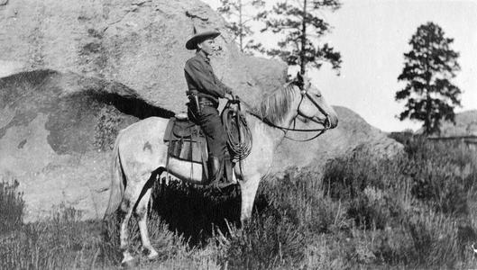 Aldo Leopold on horseback