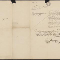 [Copy of a document from Ch. Ferdinand to the City of Kaaden, Mayor Sternberger, February 10, 1809]