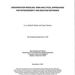 Groundwater modeling : semi-analytical approaches for heterogeneity and reaction networks