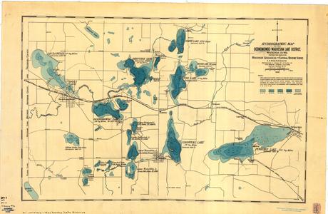 Hydrographic Map of Oconomowoc-Waukesha Lake District, Waukesha County, Wisconsin