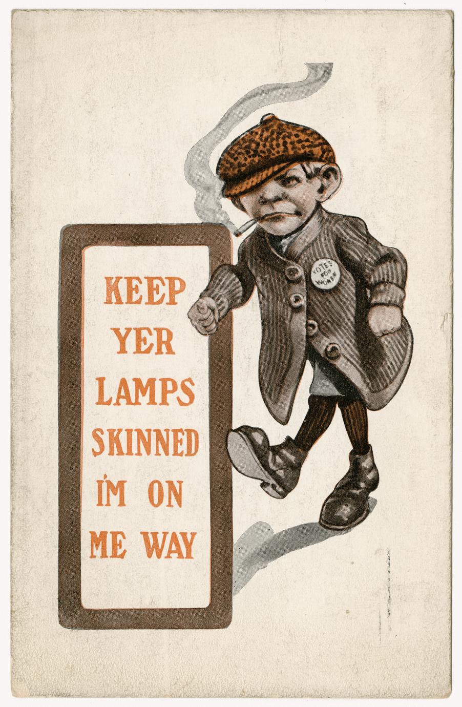 Foranderlig Sindsro Tilbageholdenhed Keep yer lamps skinned, suffrage postcard - UWDC - UW-Madison Libraries