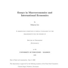 Essays in Macroeconomics and International Economics