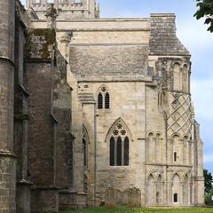 Christchurch Priory exterior north transept from the east
