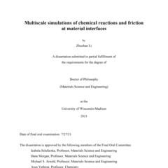 Multiscale simulations of chemical reactions and friction at material interfaces