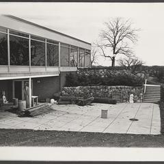 Exterior shot of campus outside of cafeteria and student union