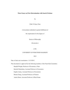 Three Essays on Price Determination with Search Frictions