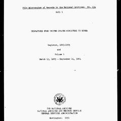 Despatches from U.S. Ministers to Korea, 1883-1905