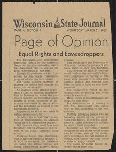 Page of Opinion : "Equal rights and eavesdroppers"