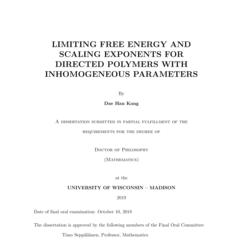 LIMITING FREE ENERGY AND SCALING EXPONENTS FOR DIRECTED POLYMERS WITH INHOMOGENEOUS PARAMETERS