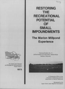 Restoring the recreational potential of small impoundments : the Marion Millpond experience