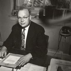 Lorentz Adolfson at desk
