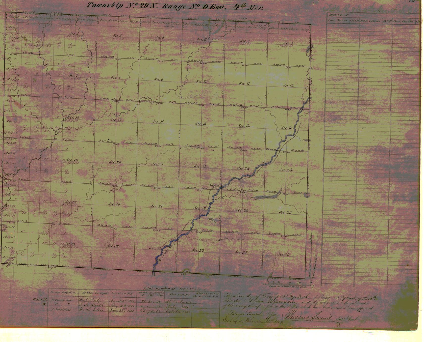 [Public Land Survey System map: Wisconsin Township 29 North, Range 09 East]