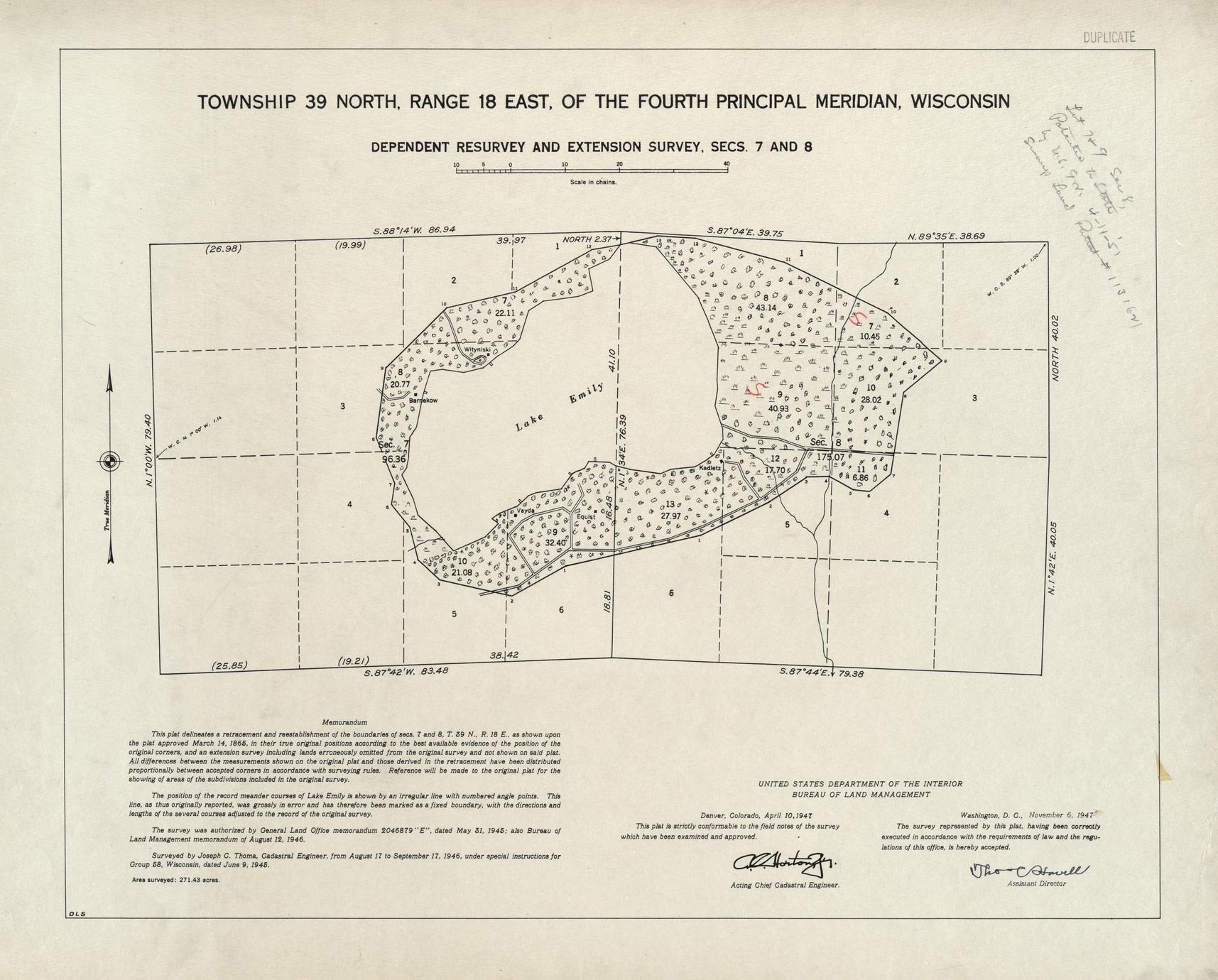 [Public Land Survey System map: Wisconsin Township 39 North, Range 18 East]