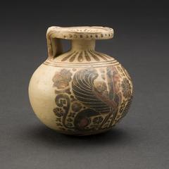 Oil Container (Aryballos) with Sphinxes and Swans