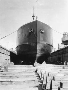 The Ann Arbor No. 7 in a floating drydock