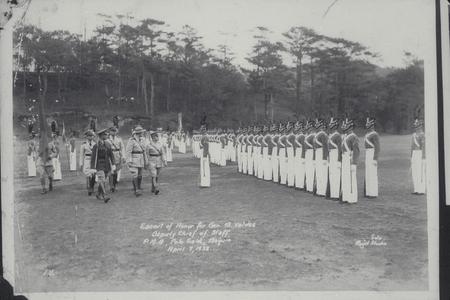 Escort of honor for General B. Valdes, Deputy Chief of Staff, Philippine Military Academy, Baguio