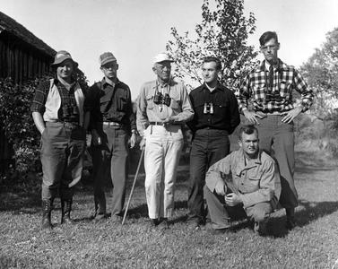 At the Shack with graduate students, summer 1947 (Leopold 3rd from L)