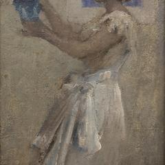 Woman in White with Flowers