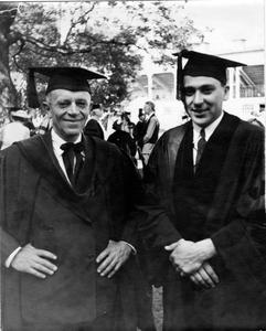 Aldo Leopold in graduation robes with student