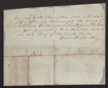 Receipt signed by David H. Huntting, Nov. 1830
