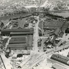Aerial view of Manitowoc shipyards