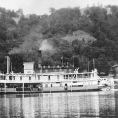 Side view of the Fury with bluffs and boat ways in background