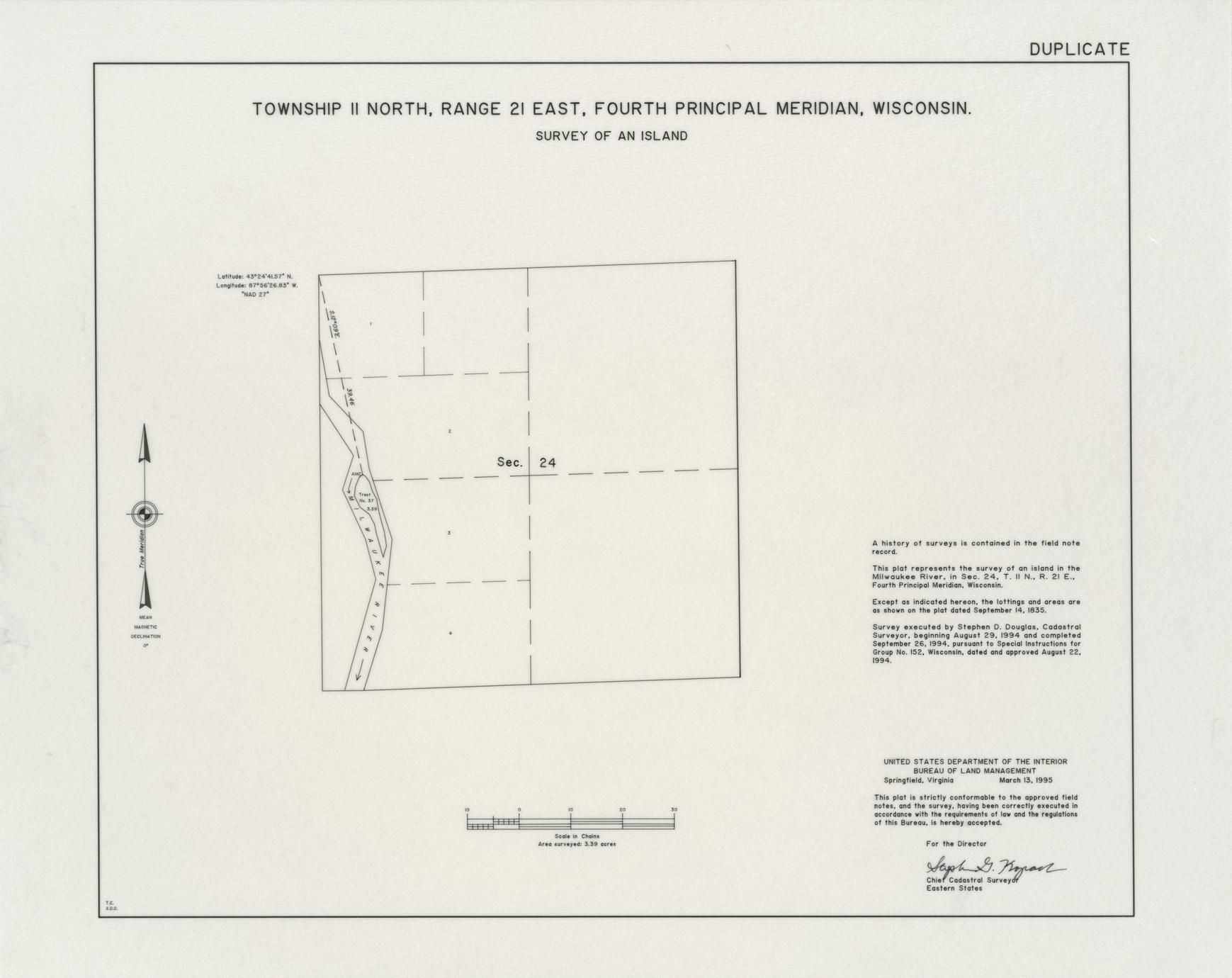 [Public Land Survey System map: Wisconsin Township 11 North, Range 21 East]